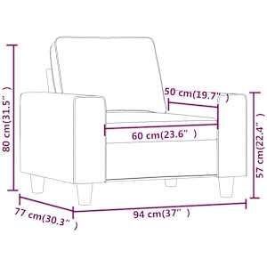 Křeslo tmavě šedé 60 cm textil - obrázek 8