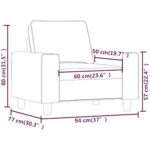 Křeslo krémové 60 cm textil - obrázek 8