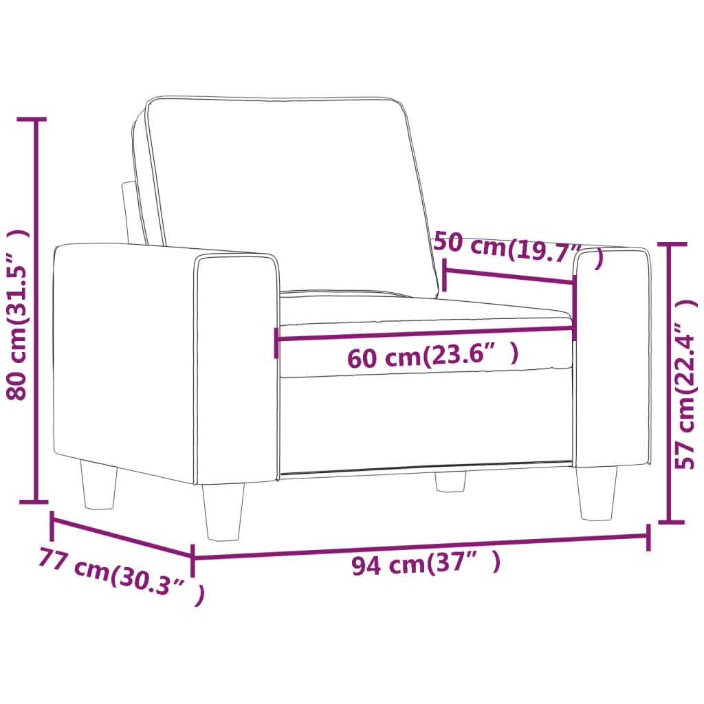 Křeslo vínové 60 cm textil