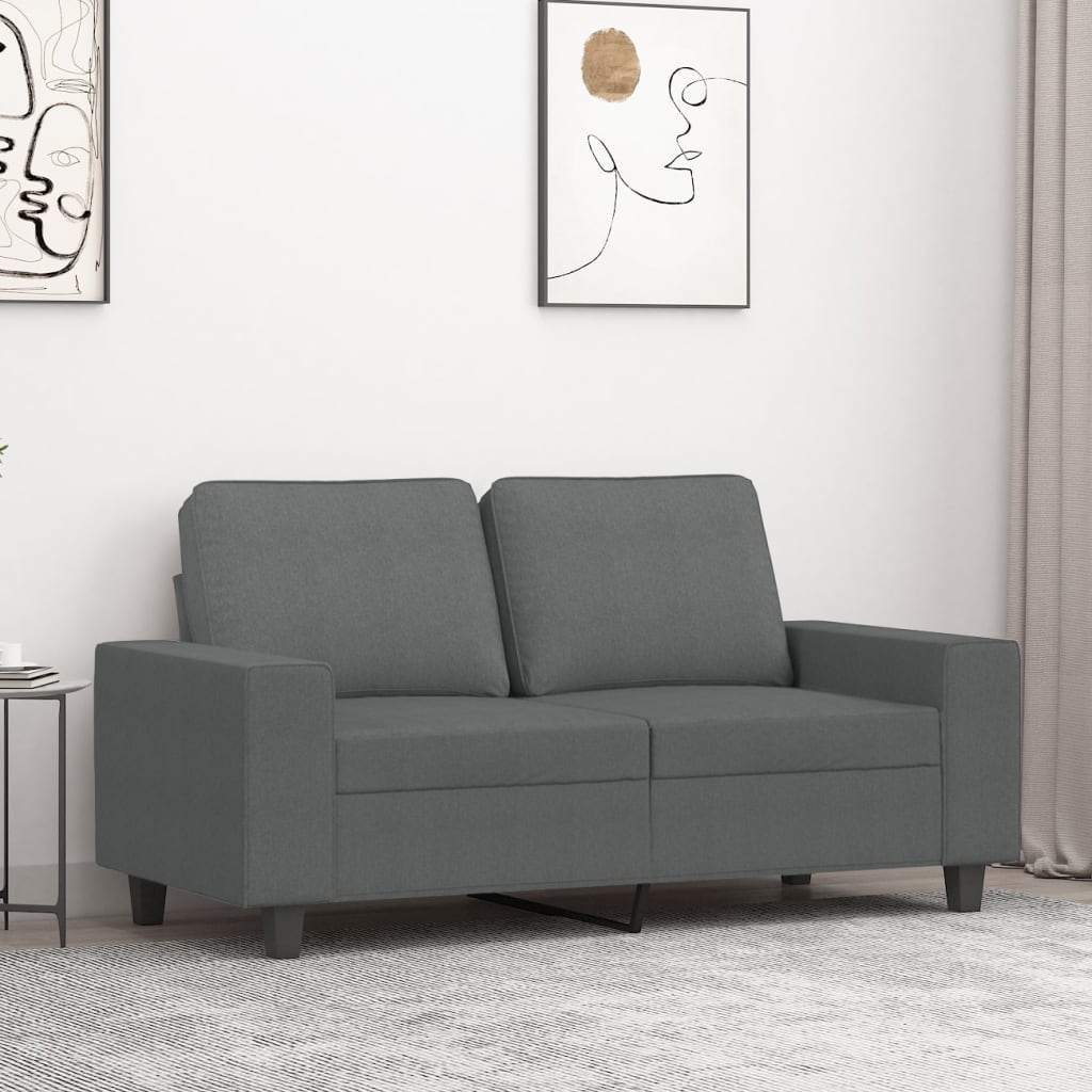 2-Sitzer-Sofa Dunkelgrau 120 cm Stoff