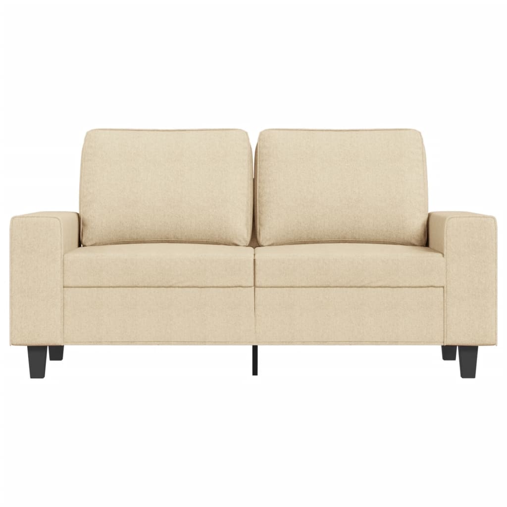 vidaXL Tweezitsbank 120 cm stof crèmekleurig, foto 2