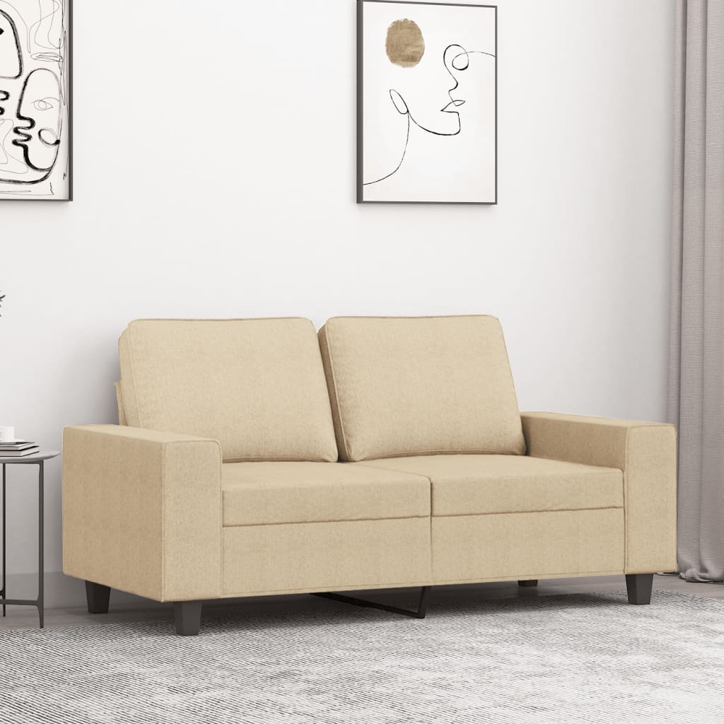 vidaXL 2-Sitzer-Sofa Creme 120 cm Stoff