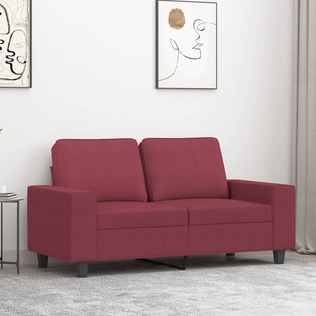 2-Sitzer-Sofa Weinrot 120 cm Stoff