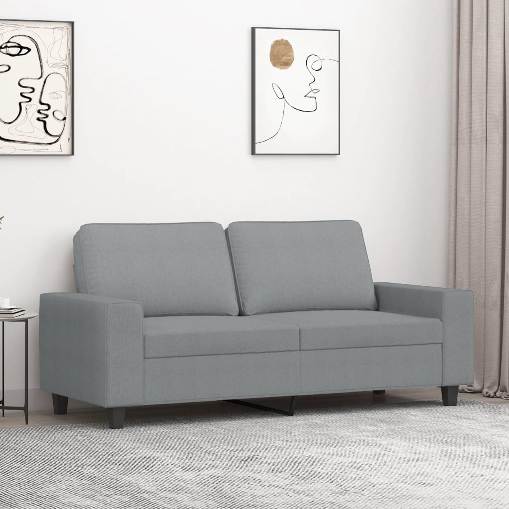 vidaXL Tweezitsbank 140 cm stof lichtgrijs grijs