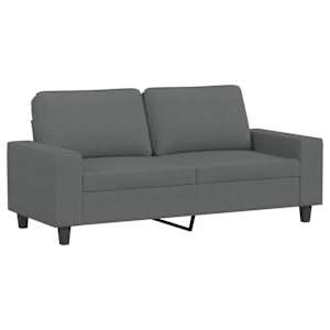 2místná pohovka tmavě šedá 140 cm textil - obrázek 2