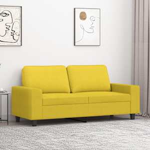 2místná pohovka světle žlutá 140 cm textil - obrázek 1