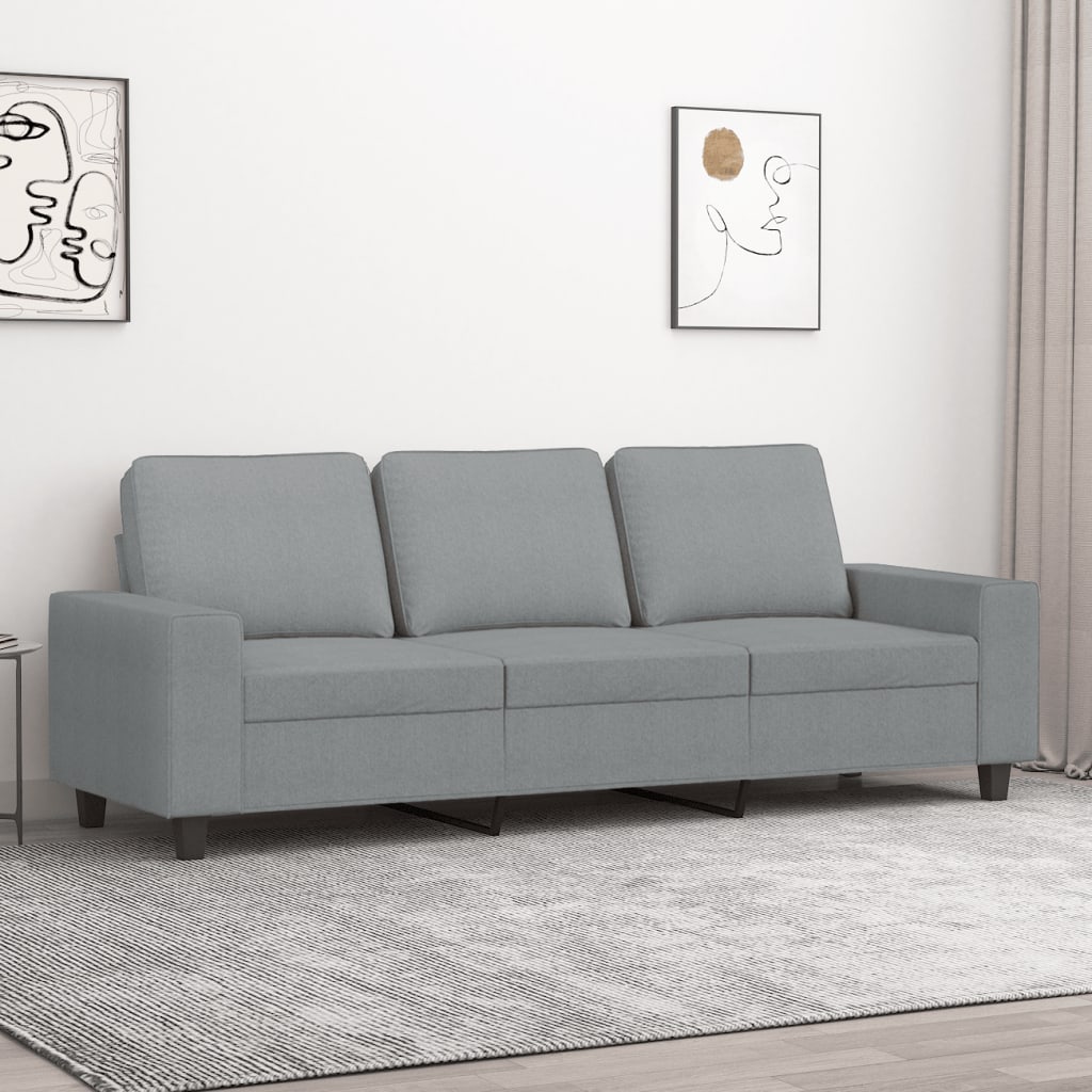 vidaXL 3-personers sofa 180 cm stof lysegrå
