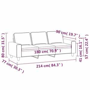 3místná pohovka tmavě šedá 180 cm textil - obrázek 8