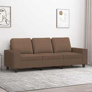 3místná pohovka hnědá 180 cm textil - obrázek 1