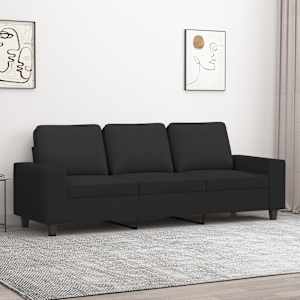 3místná pohovka černá 180 cm textil - obrázek 1