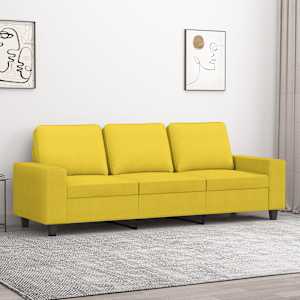 3místná pohovka světle žlutá 180 cm textil - obrázek 1