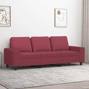 3místná pohovka vínová 180 cm textil - obrázek 1