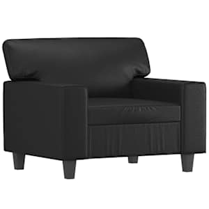 vidaXL tugitool, must, 60 cm, kunstnahk