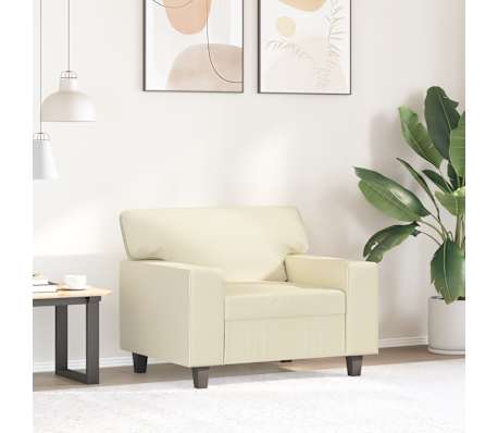 vidaXL Sessel Creme 60 cm Kunstleder