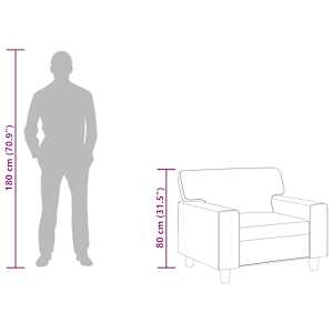 Křeslo krémové 60 cm umělá kůže - obrázek 10