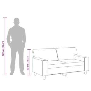 2místná pohovka krémová 120 cm umělá kůže - obrázek 10