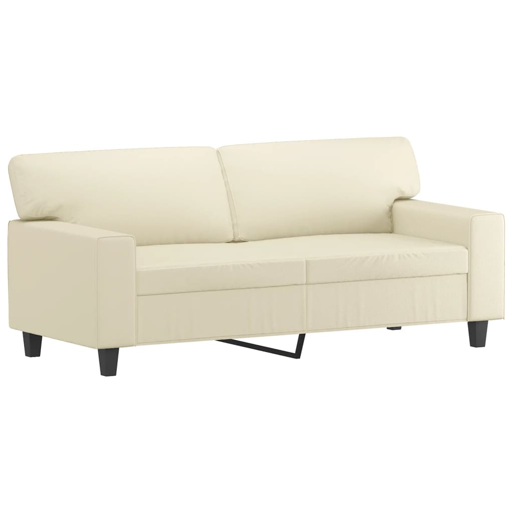 2-Sitzer-Sofa Creme 140 cm Kunstleder