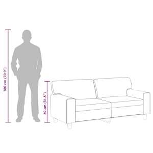 2místná pohovka krémová 140 cm umělá kůže - obrázek 10
