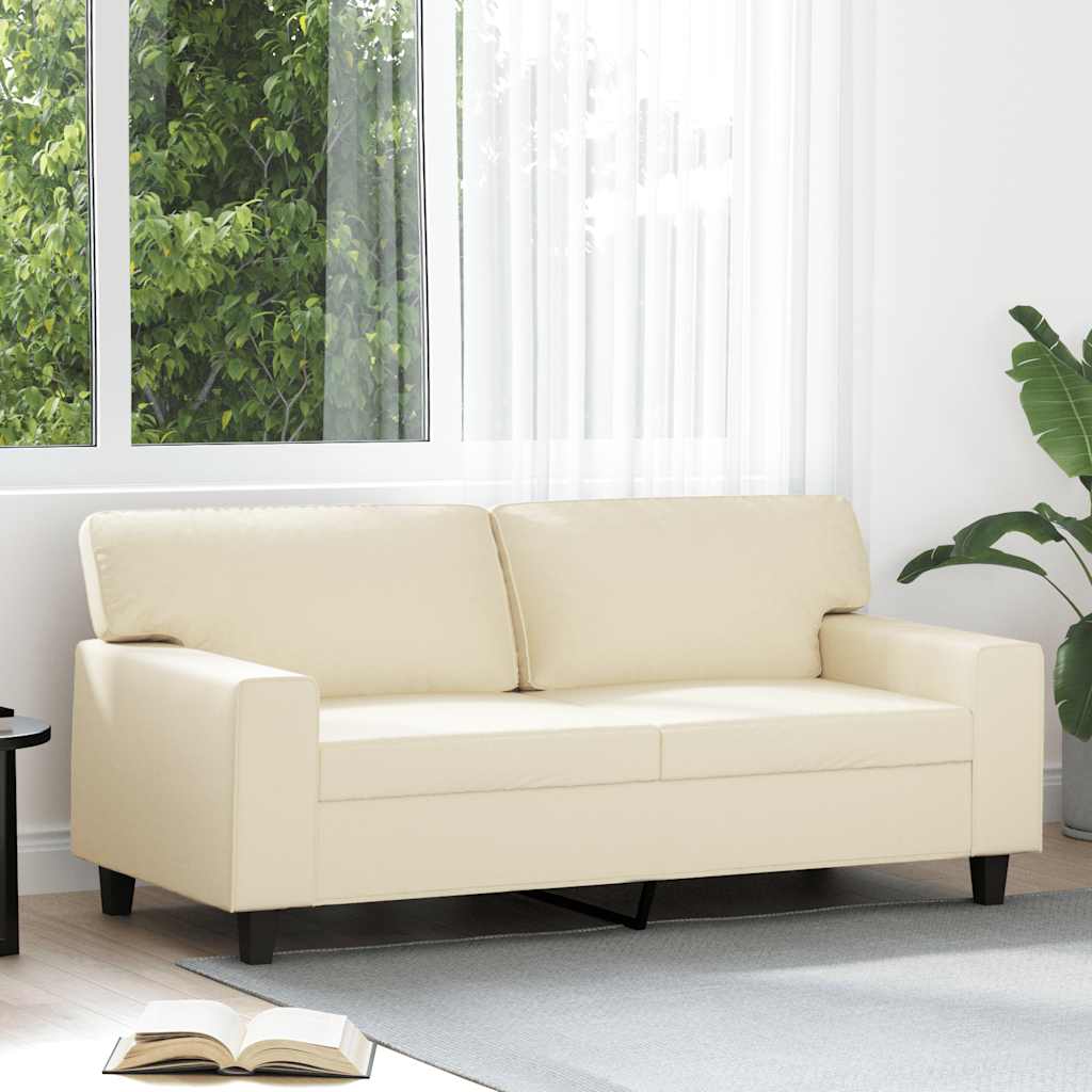 vidaXL 2-Sitzer-Sofa Creme 140 cm Kunstleder