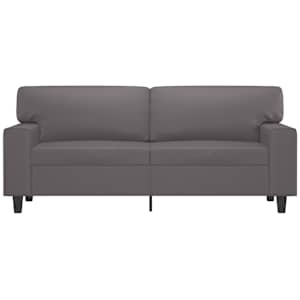 2místná pohovka šedá 140 cm umělá kůže - obrázek 4