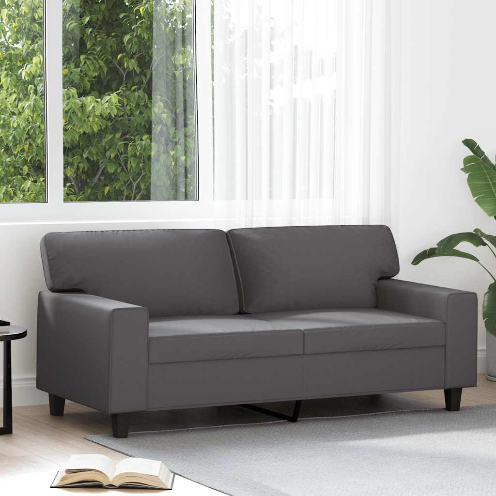 vidaXL 2-Sitzer-Sofa Grau 140 cm Kunstleder
