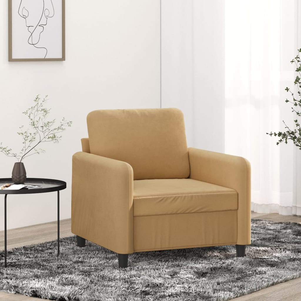 vidaXL Fauteuil Marron 60 cm Velours