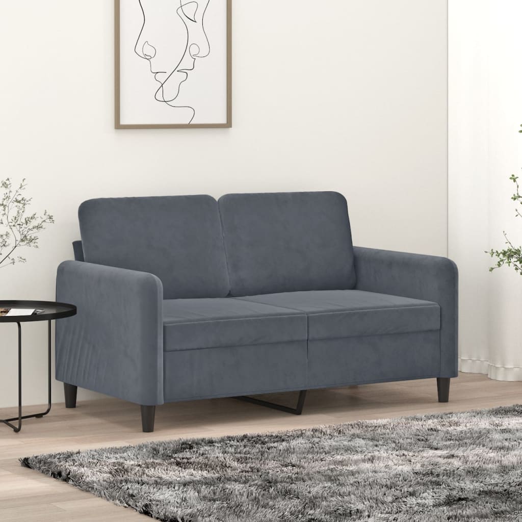 2-Sitzer-Sofa Dunkelgrau 120 cm Samt kaufen