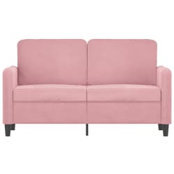vidaXL Sof&aacute; de 2 lugares veludo 120 cm rosa