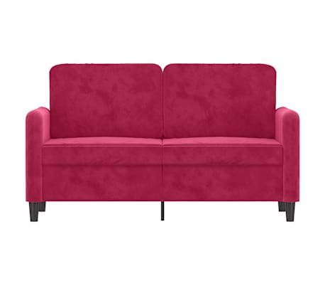 vidaXL Dvosed vinsko rdeč 120 cm žamet