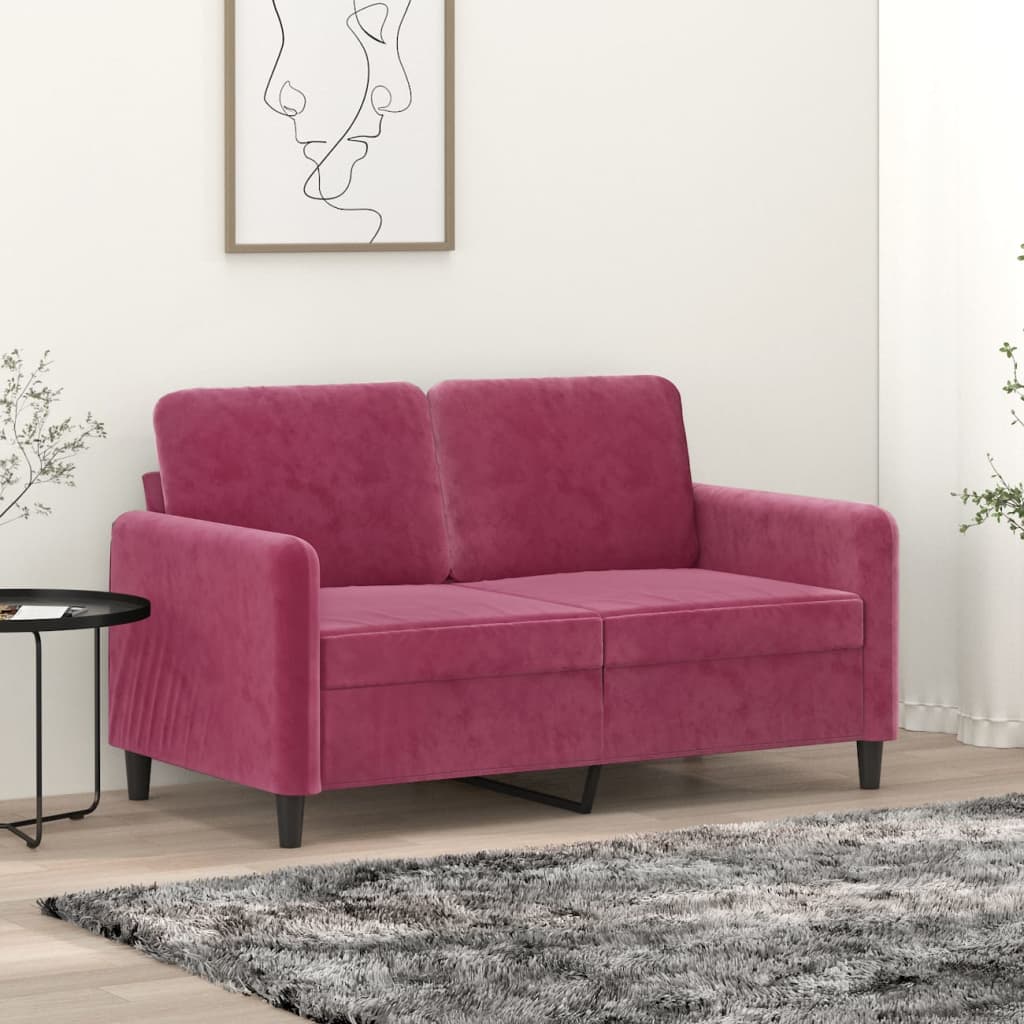2-Sitzer-Sofa Weinrot 120 cm Samt kaufen
