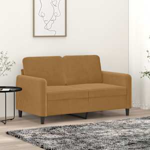 Kavč dvosed rjav 120 cm žamet