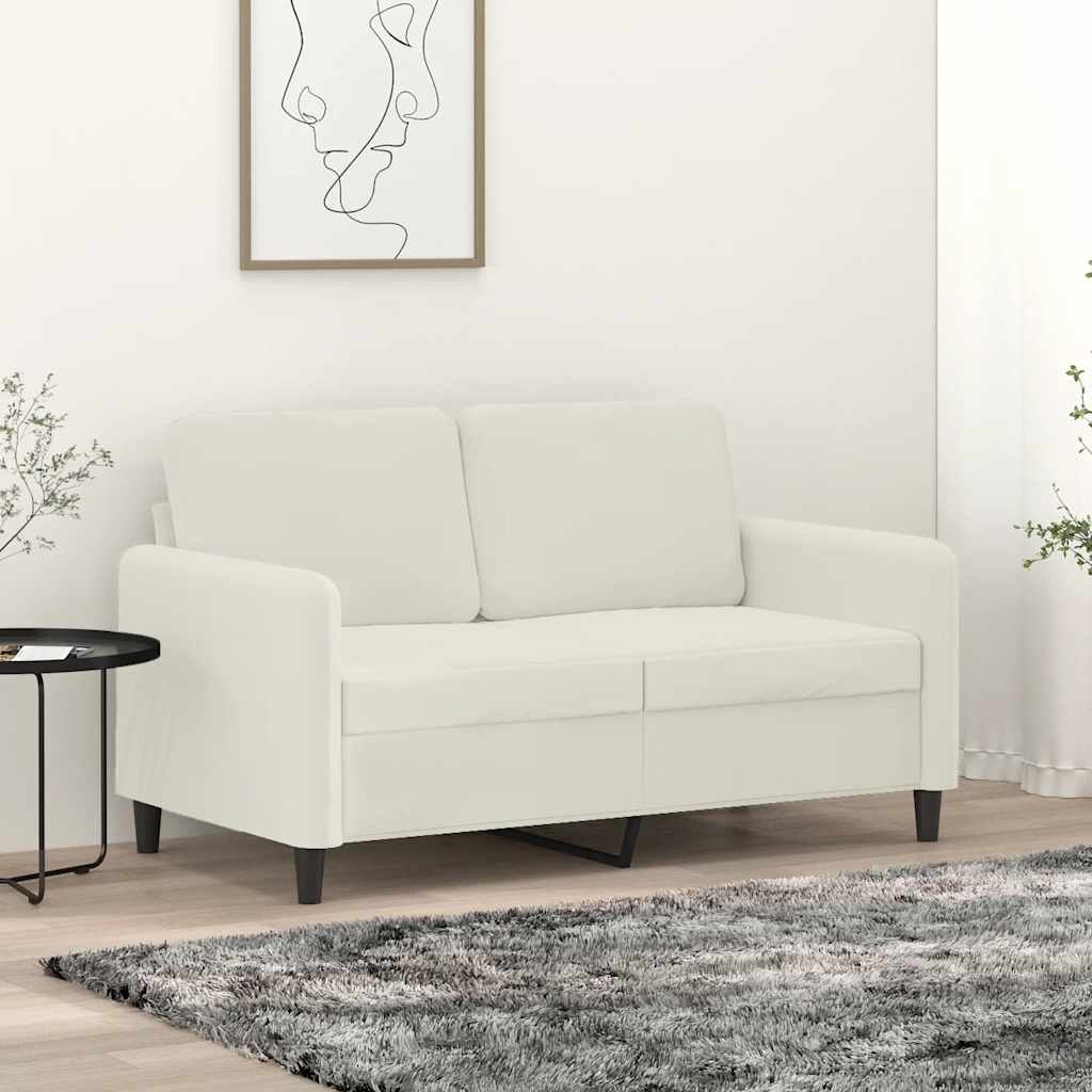 vidaXL 2-Sitzer-Sofa Creme 120 cm Samt