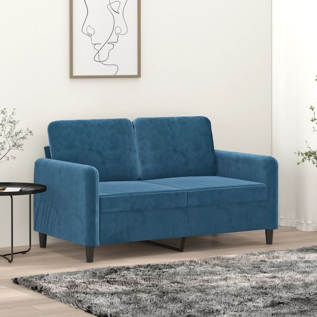 vidaXL 2-personers sofa 120 cm fløjl blå