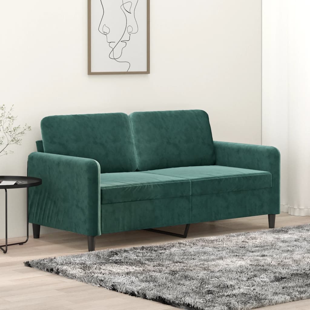 2-Sitzer-Sofa Dunkelgrün 140 cm Samt