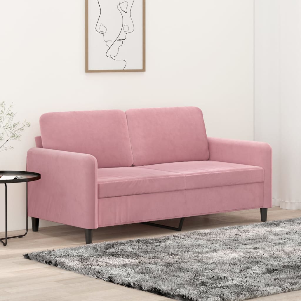 Produktfoto för vidaXL Soffa 2-sits rosa 140 cm sammet