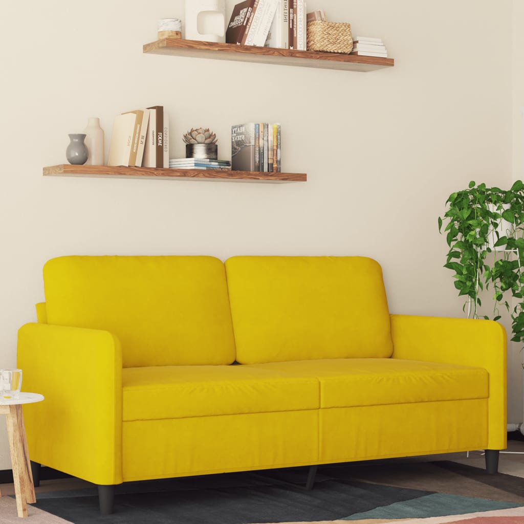 2-Sitzer-Sofa Gelb 140 cm Samt kaufen