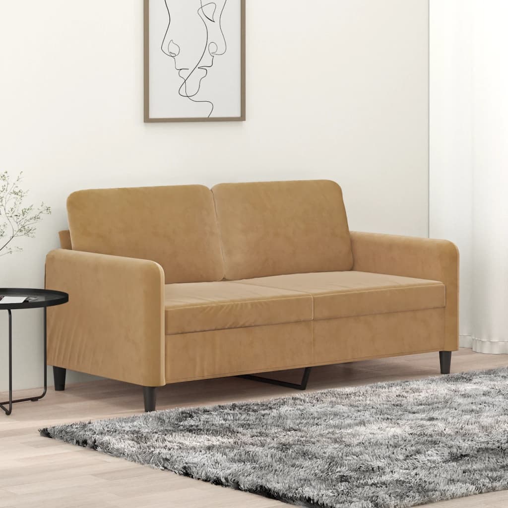 vidaXL 2-Sitzer-Sofa Braun 140 cm Samt