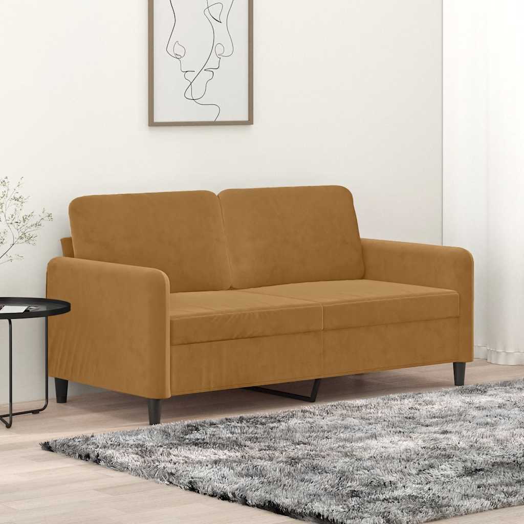 vidaXL 2-Sitzer-Sofa Braun 140 cm Samt