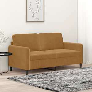 Kavč dvosed rjav 140 cm žamet
