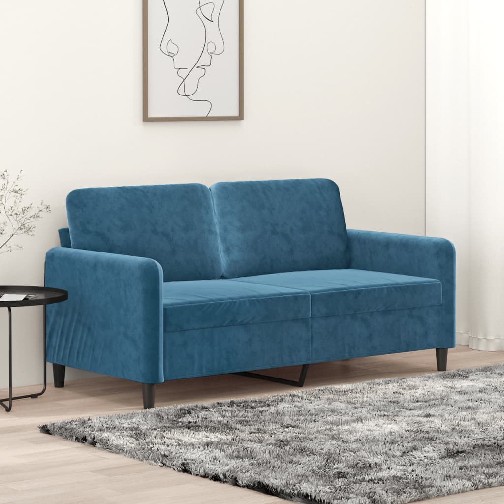 2-Sitzer-Sofa Blau 140 cm Samt kaufen