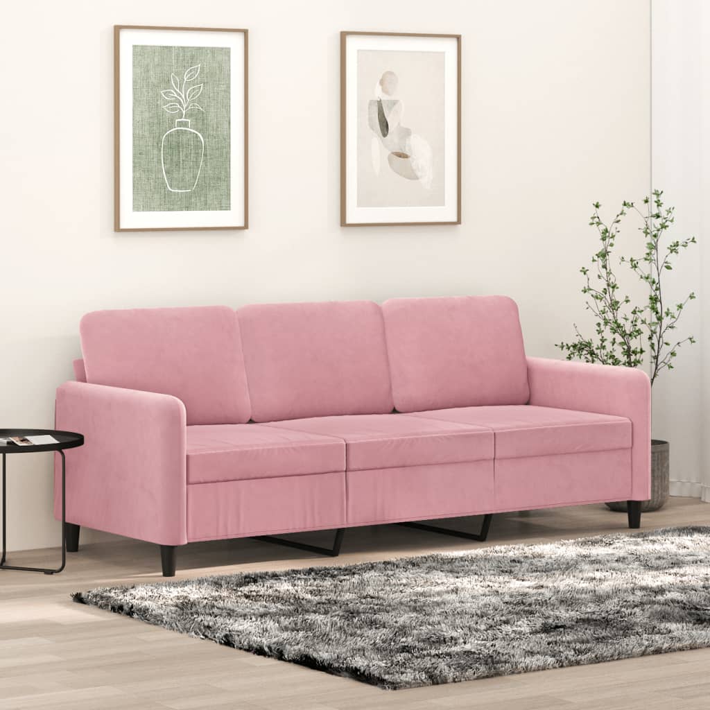 vidaXL 3-Sitzer-Sofa Rosa 180 cm Samt