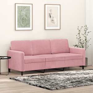 Kavč trosed roza 180 cm žamet