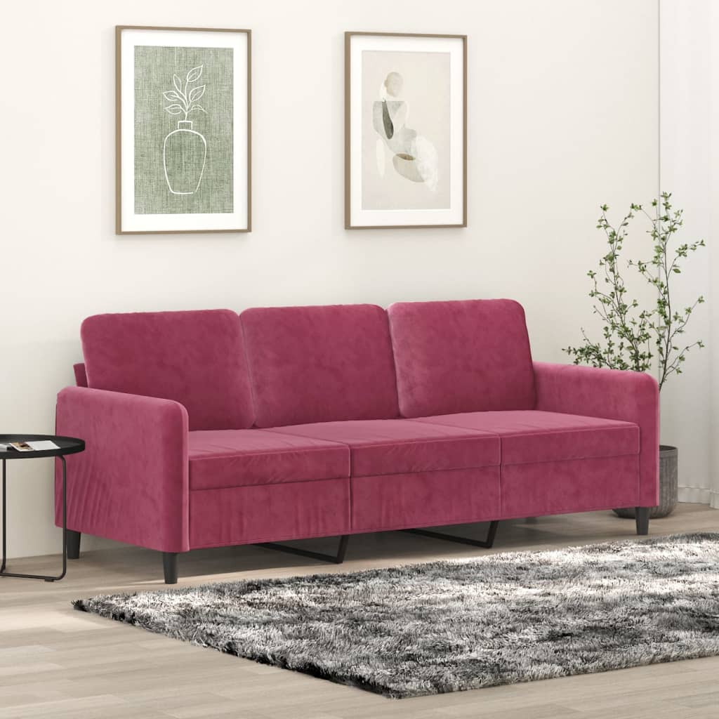 3-Sitzer-Sofa Weinrot 180 cm Samt kaufen