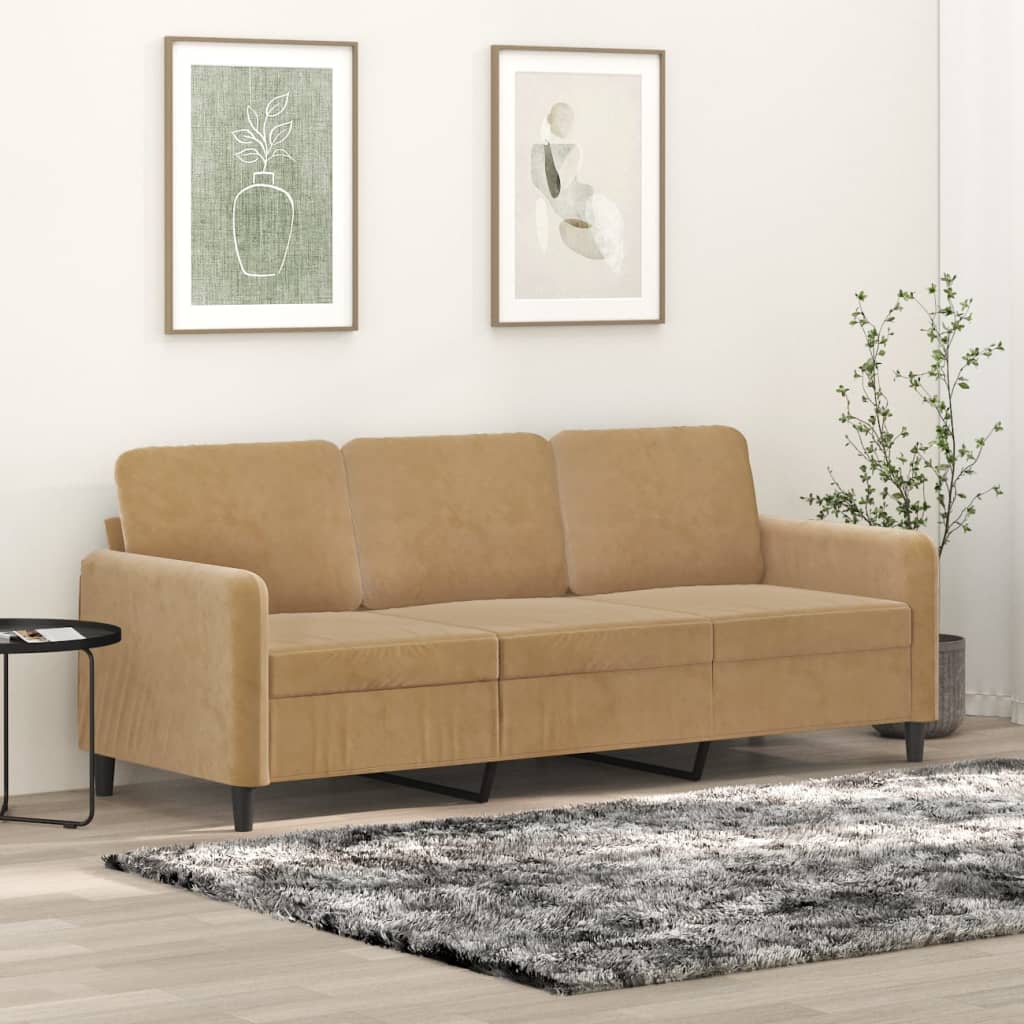 3-Sitzer-Sofa Braun 180 cm Samt kaufen