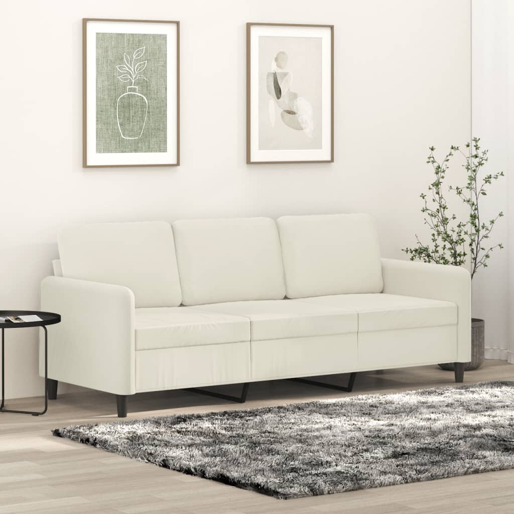 3-Sitzer-Sofa Creme 180 cm Samt kaufen