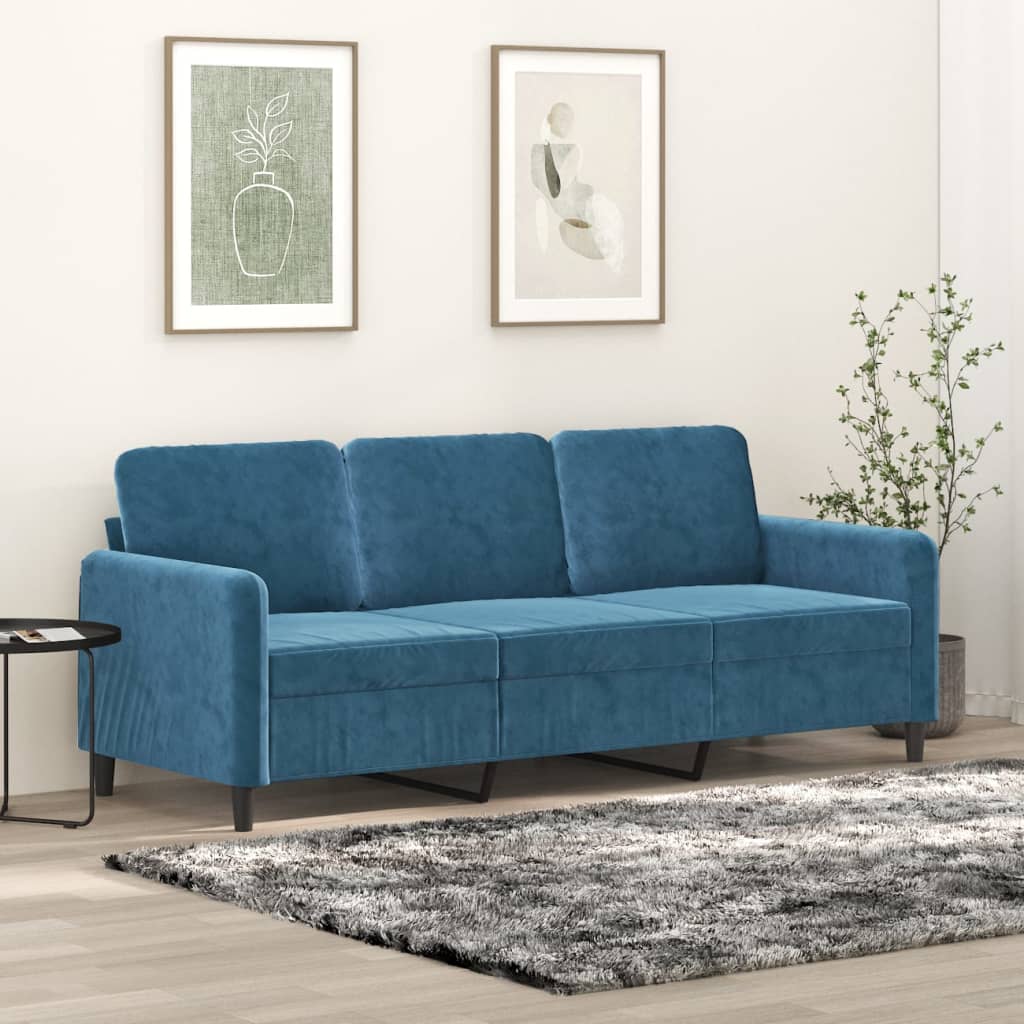 3-Sitzer-Sofa Blau 180 cm Samt kaufen