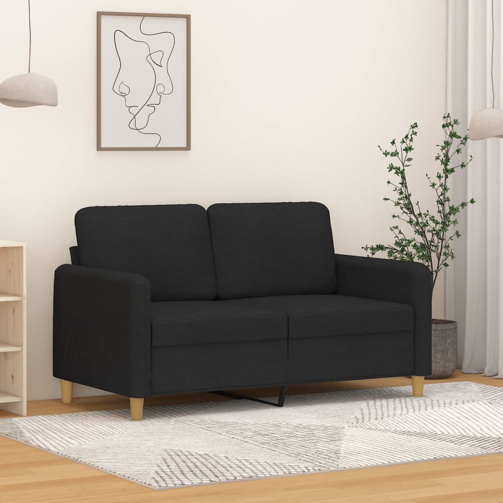 2-Sitzer-Sofa Schwarz 120 cm Stoff