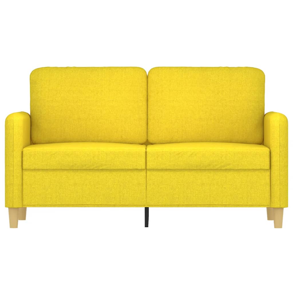 vidaXL Tweezitsbank 120 cm stof lichtgeel afbeelding