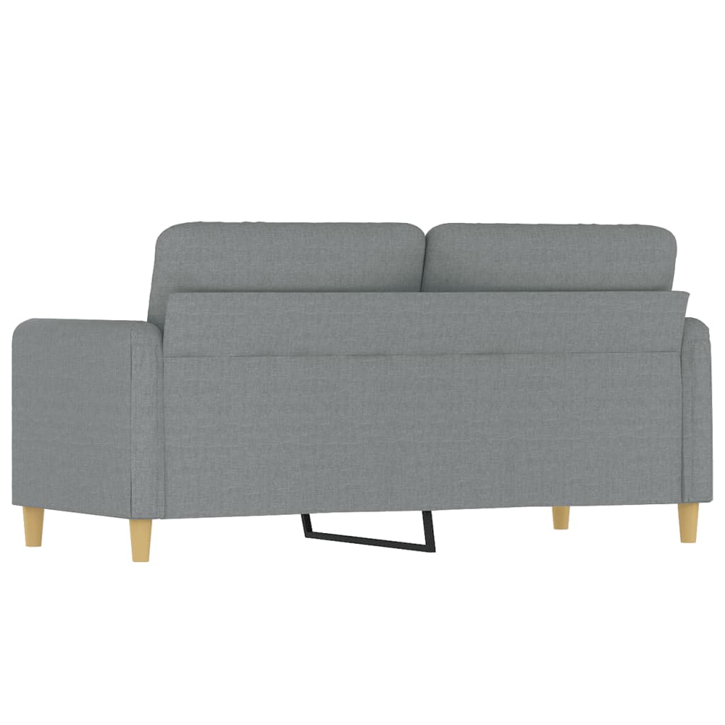vidaXL Tweezitsbank 140 cm stof lichtgrijs grijs, foto 4