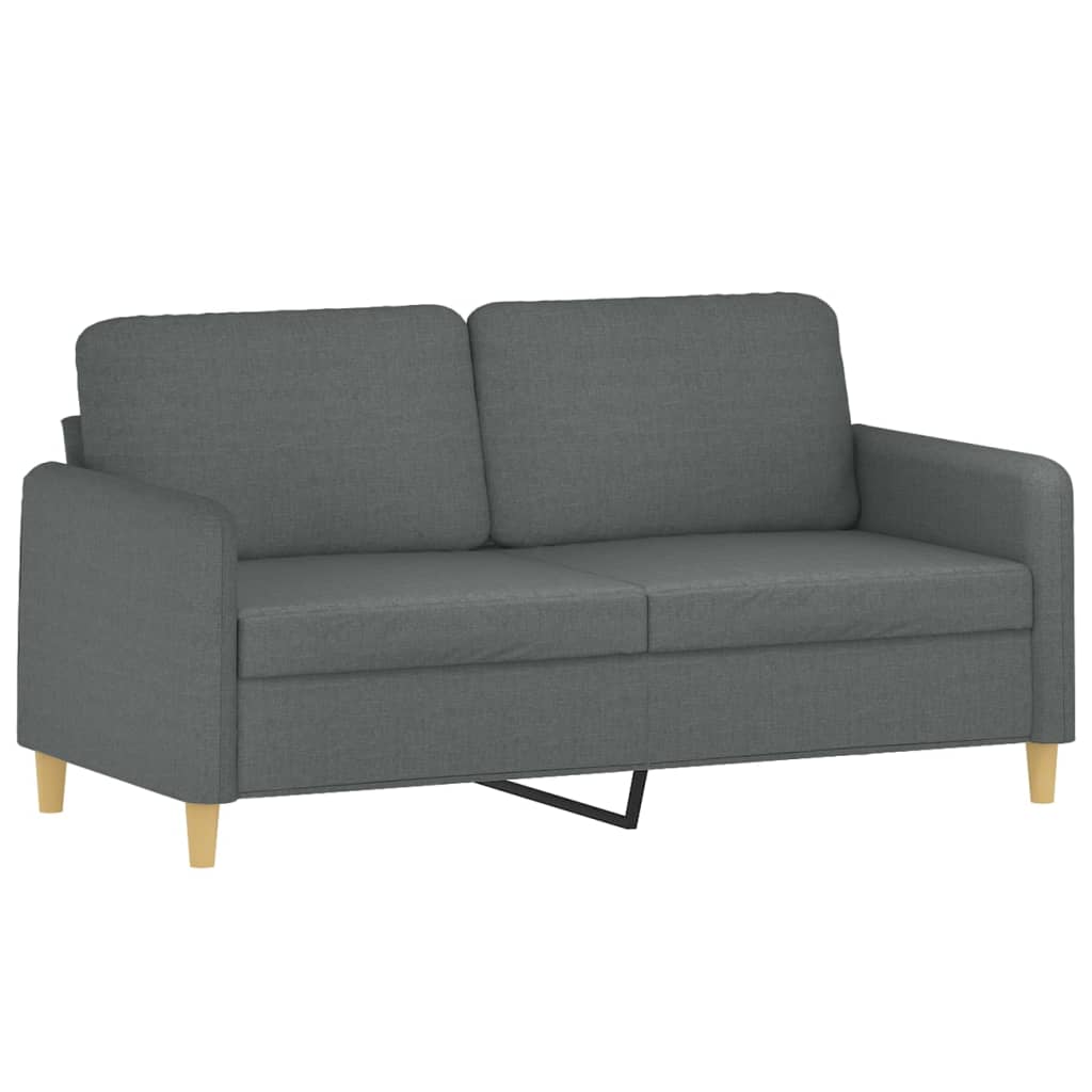vidaXL Canapea cu 2 locuri, gri închis, 140 cm, material textil